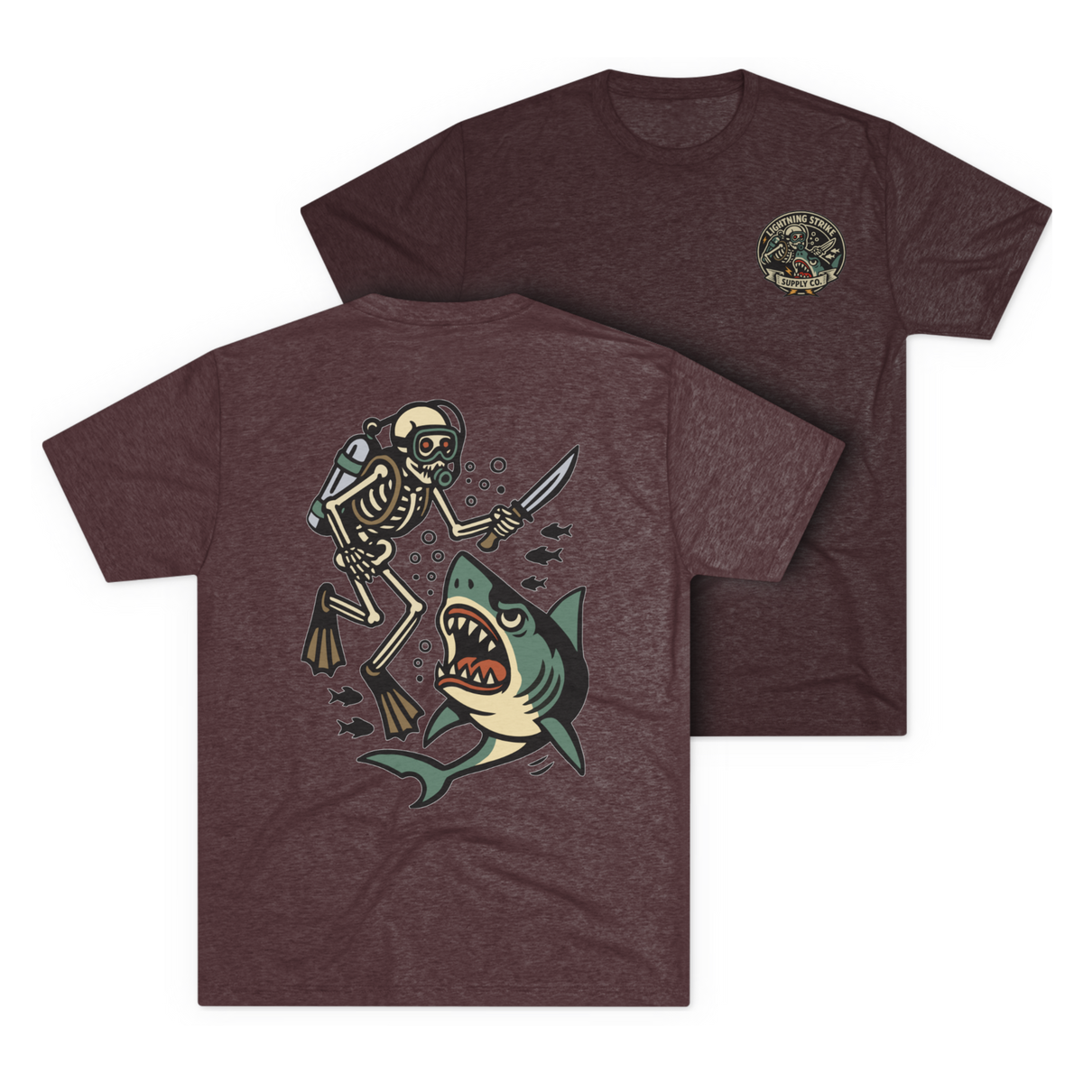 LSSC Deep Six Tee - Tri-Blend Cardinal Black