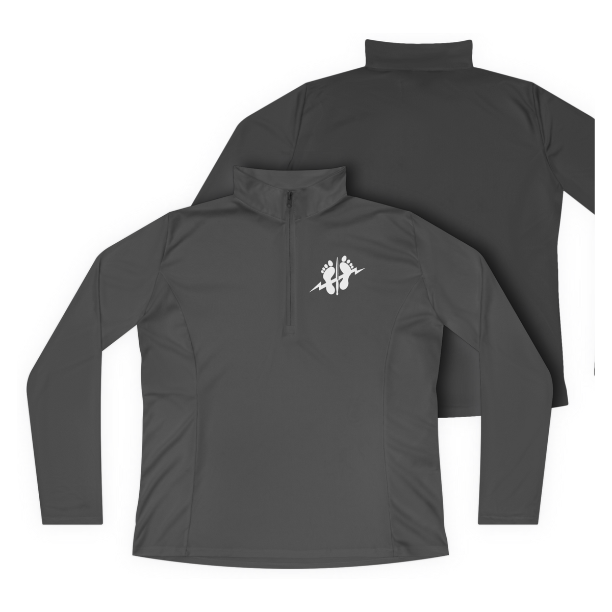 LSSC Women's Athletic Quarter-Zip | White Logo - Iron Grey