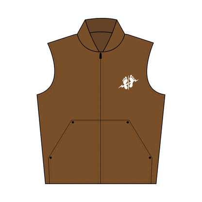 Green Feet Duck Cloth Vest | Embroidered