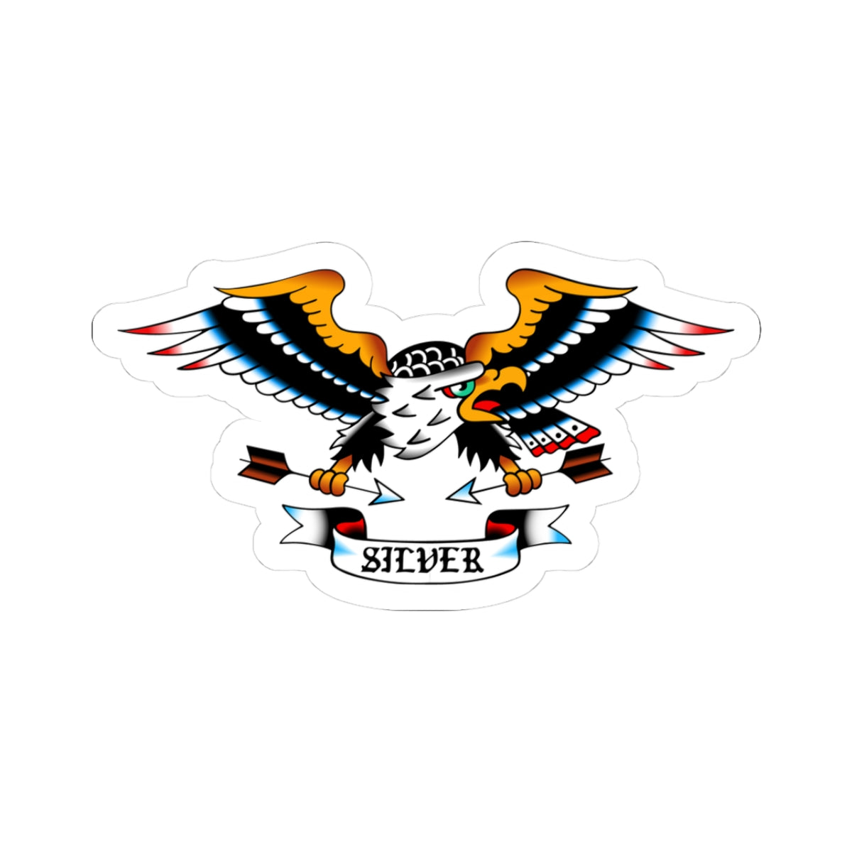 Silver Team Color Sticker 3" x 3"