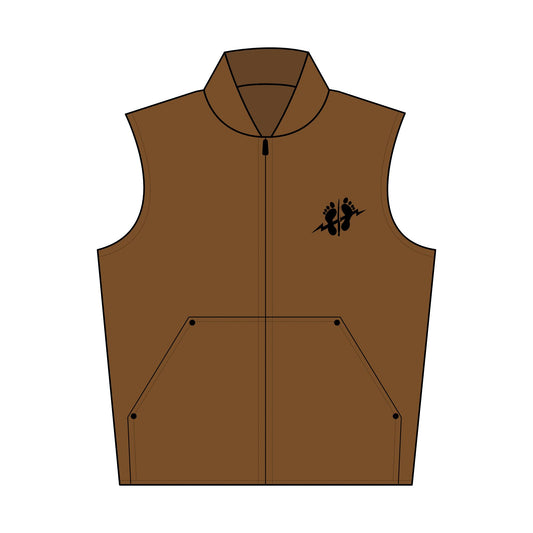 Green Feet Duck Cloth Vest | Embroidered