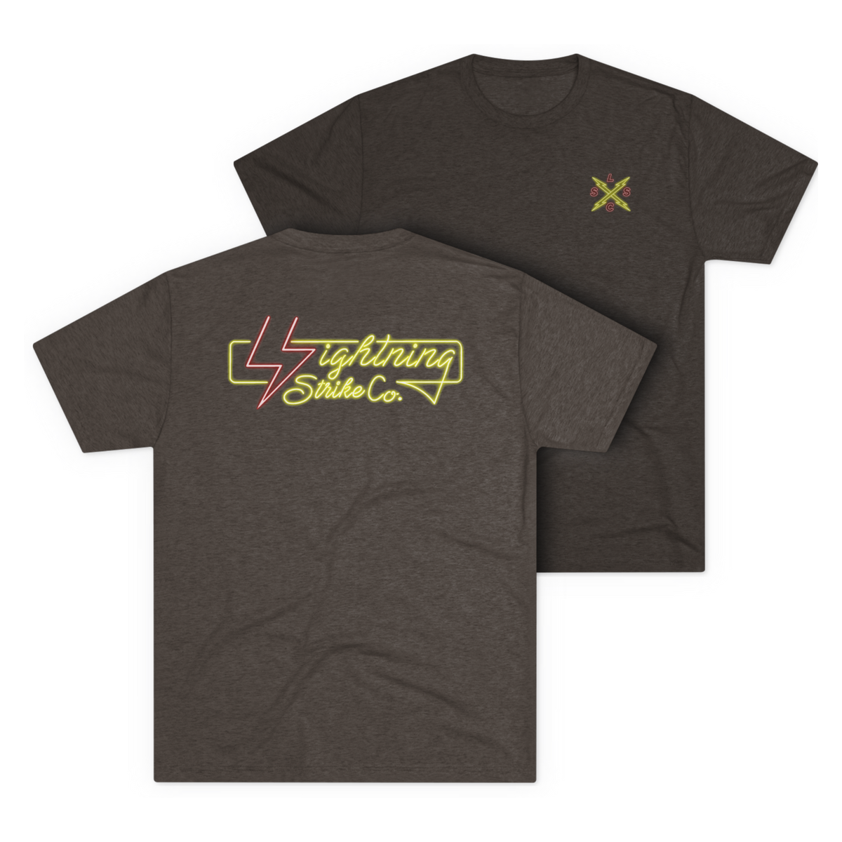 LSSC Neon Lightning Strike Tee - Tri-Blend Macchiato