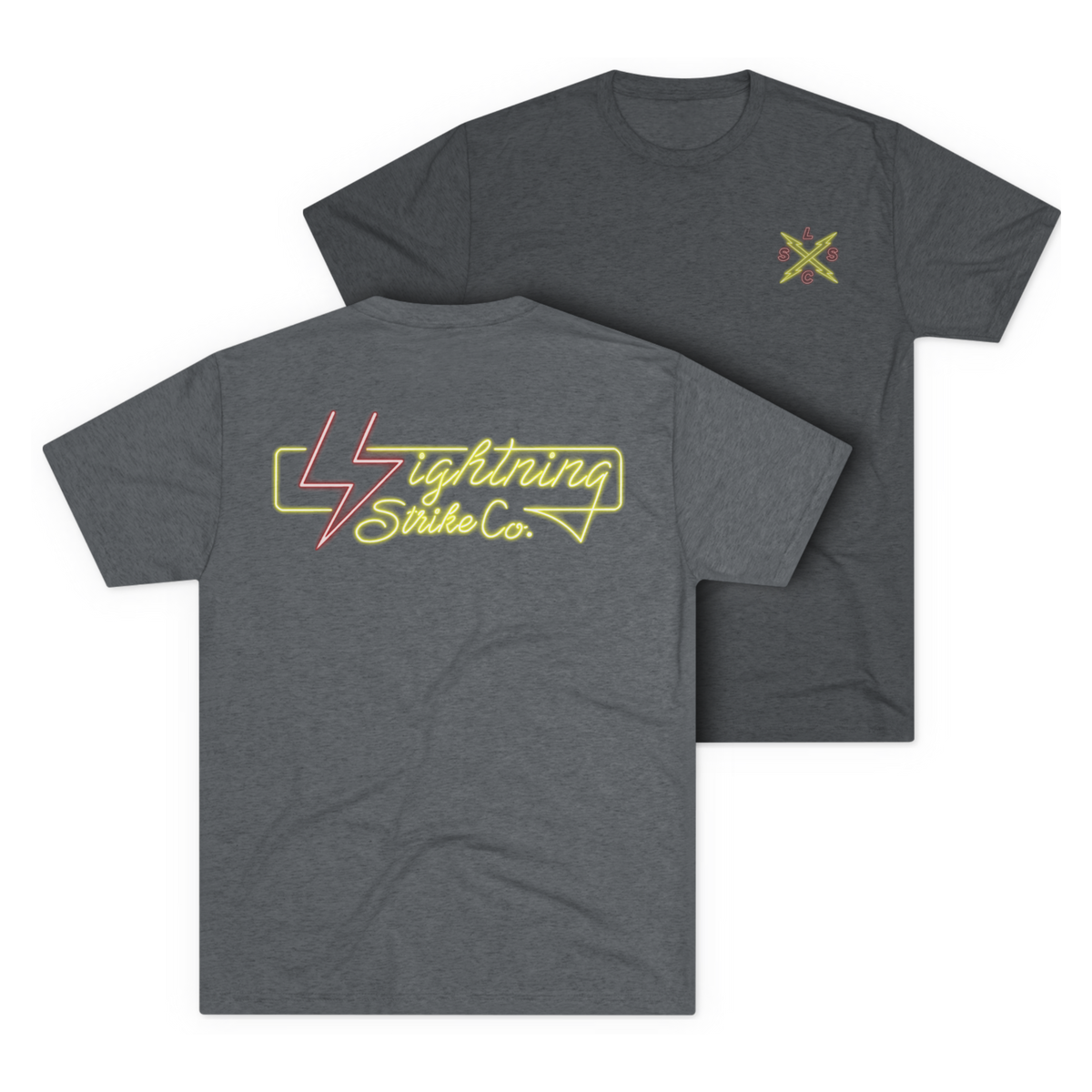 LSSC Neon Lightning Strike Tee - Tri-Blend Premium Heather