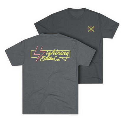 LSSC Neon Lightning Strike Tee - Tri-Blend Premium Heather