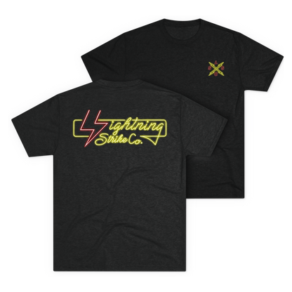 LSSC Neon Lightning Strike Tee - Tri-Blend Vintage Black