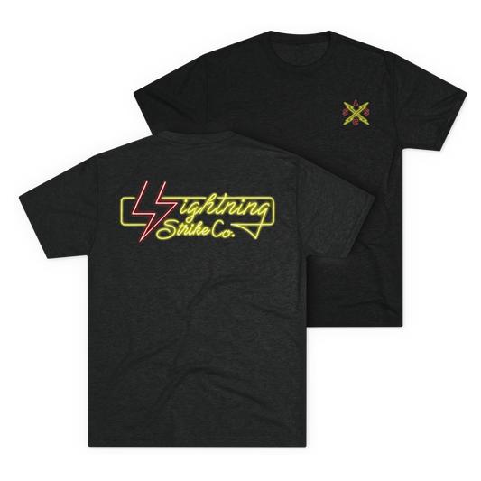 LSSC Neon Lightning Strike Tee - Tri-Blend Vintage Black