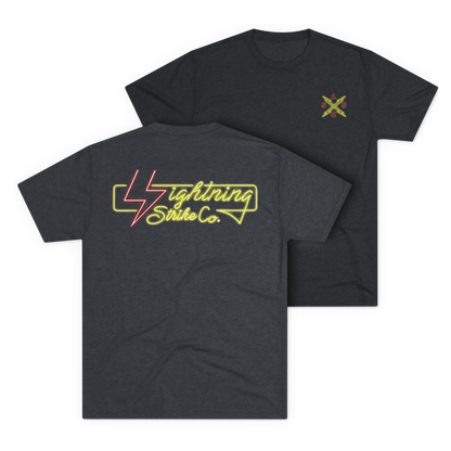 LSSC Neon Lightning Strike Tee - Tri-Blend Vintage Navy