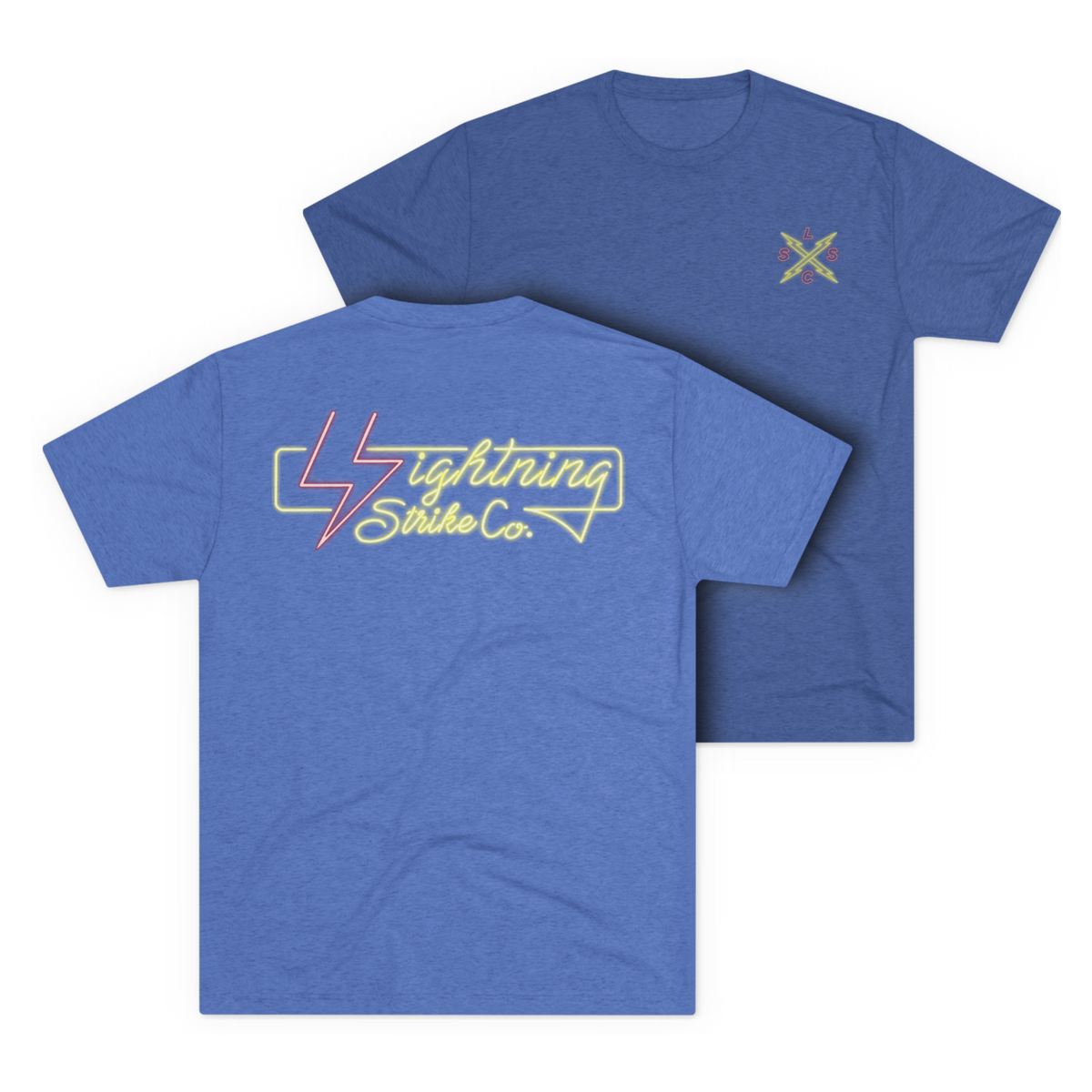 LSSC Neon Lightning Strike Tee - Tri-Blend Vintage Royal