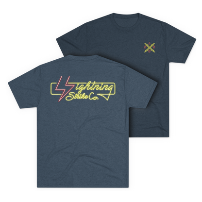 LSSC Neon Lightning Strike Tee - Tri-Blend Indigo