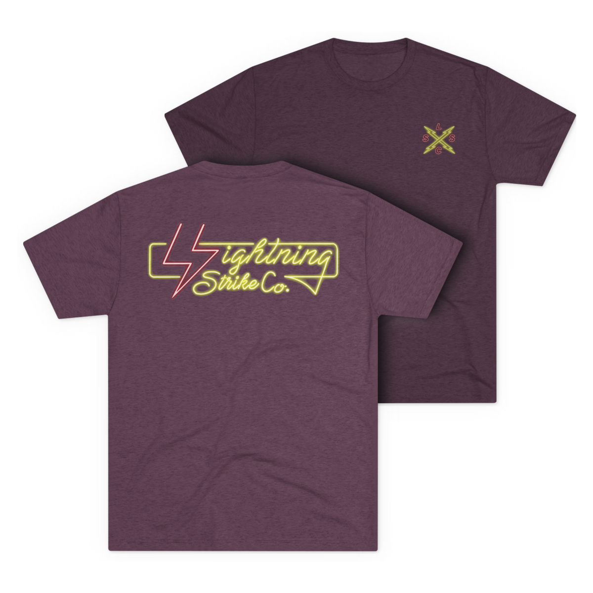 LSSC Neon Lightning Strike Tee - Tri-Blend Vintage Purple