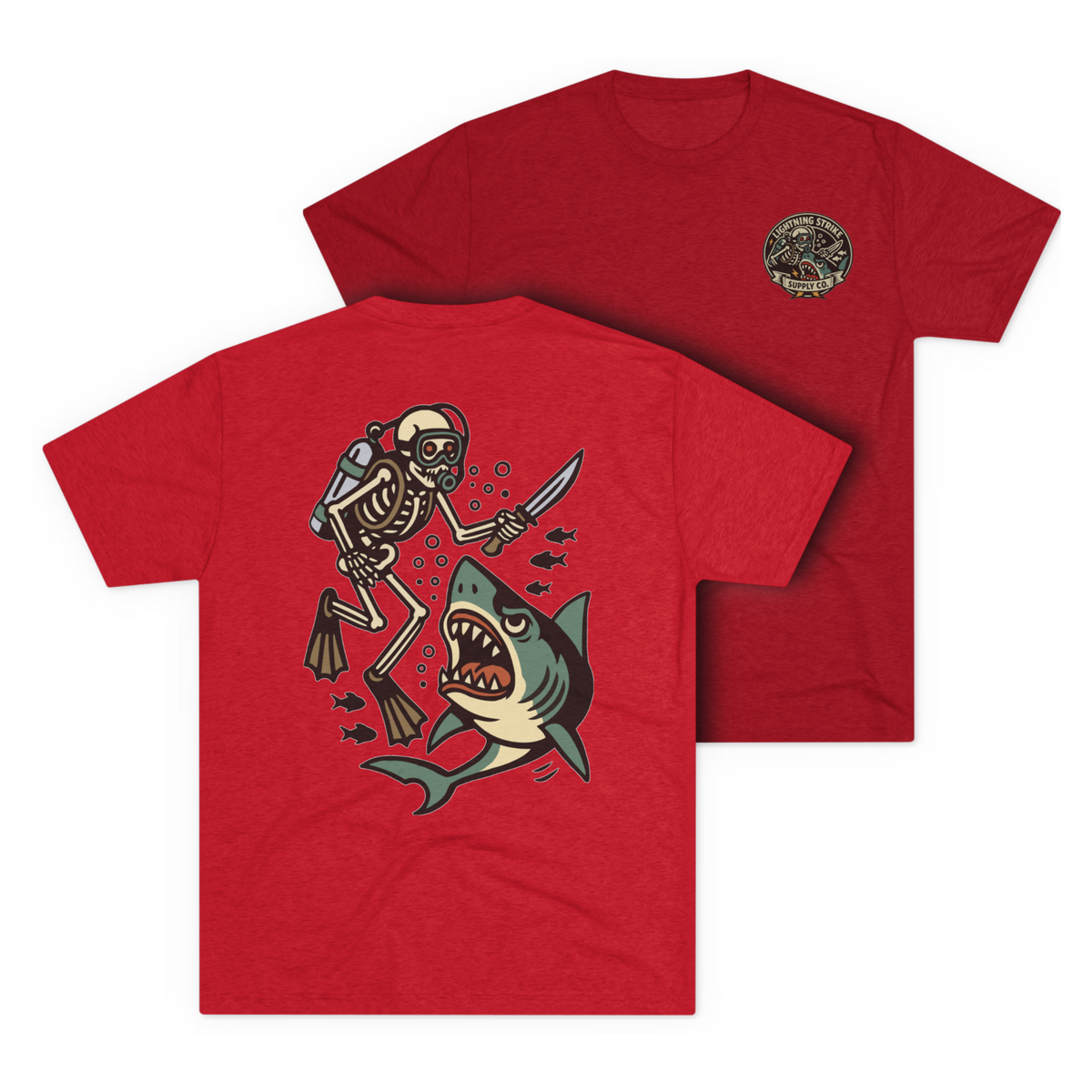 LSSC Deep Six Tee - Tri-Blend Vintage Red