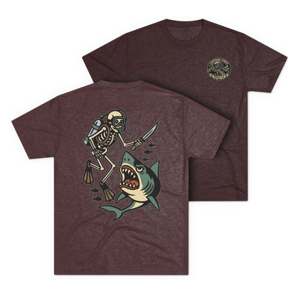 LSSC Deep Six Tee - Tri-Blend Cardinal Black