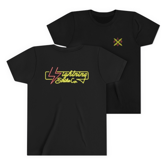 LSSC Kid's Neon Lightning Strike Tee - Black