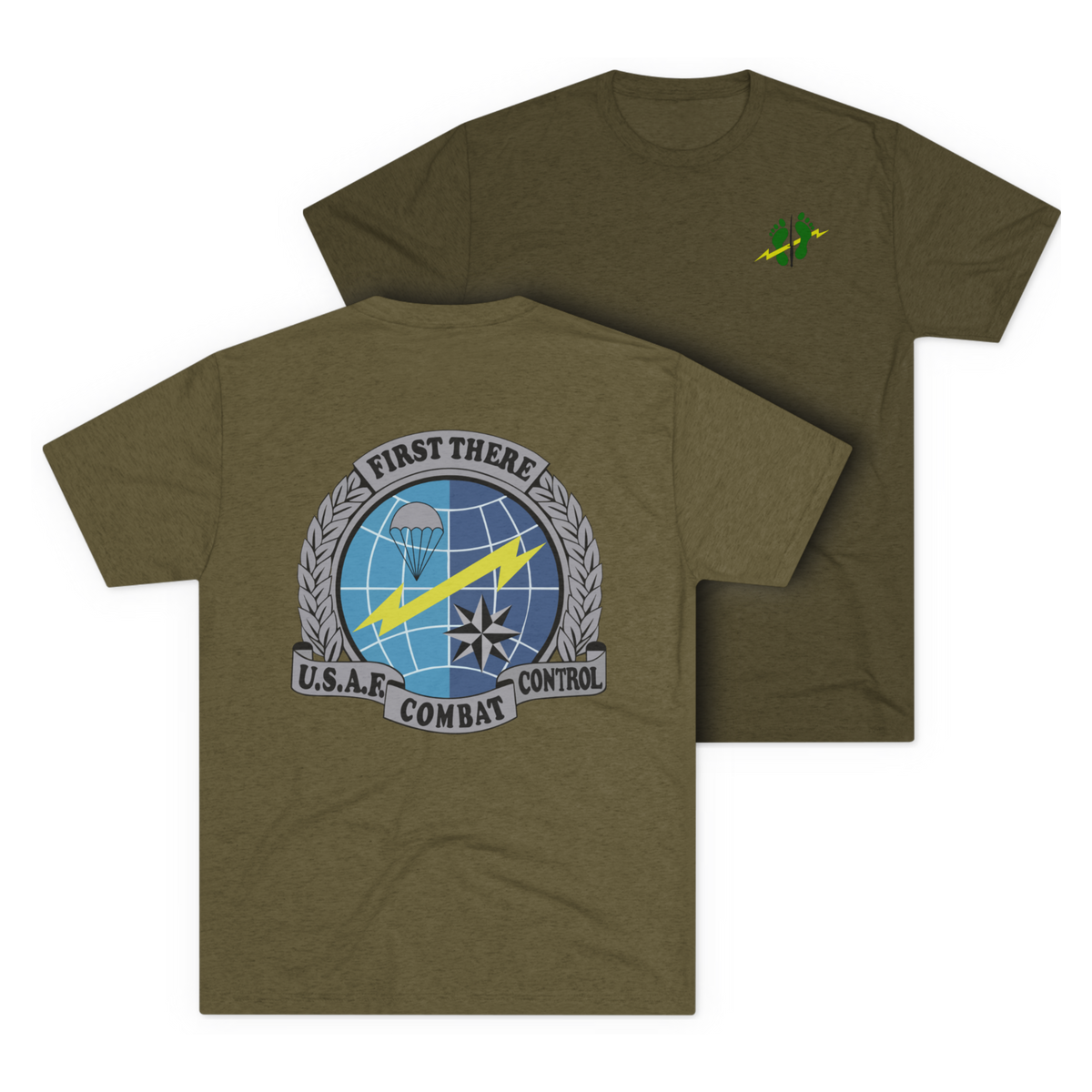 LSSC CCT | Green Feet Colored Tee - Tri-Blend Military Green