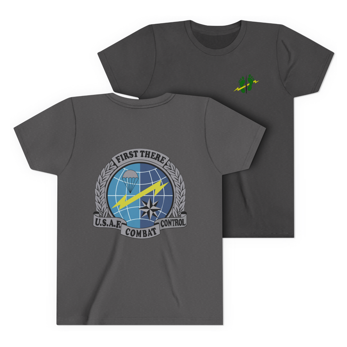 LSSC Kid's CCT | Green Feet Colored Tee - Dark Heather Grey