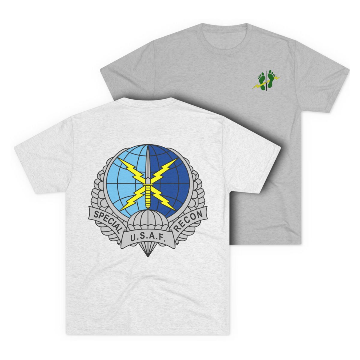 LSSC SR | Green Feet Colored Tee - Tri-Blend Heather White