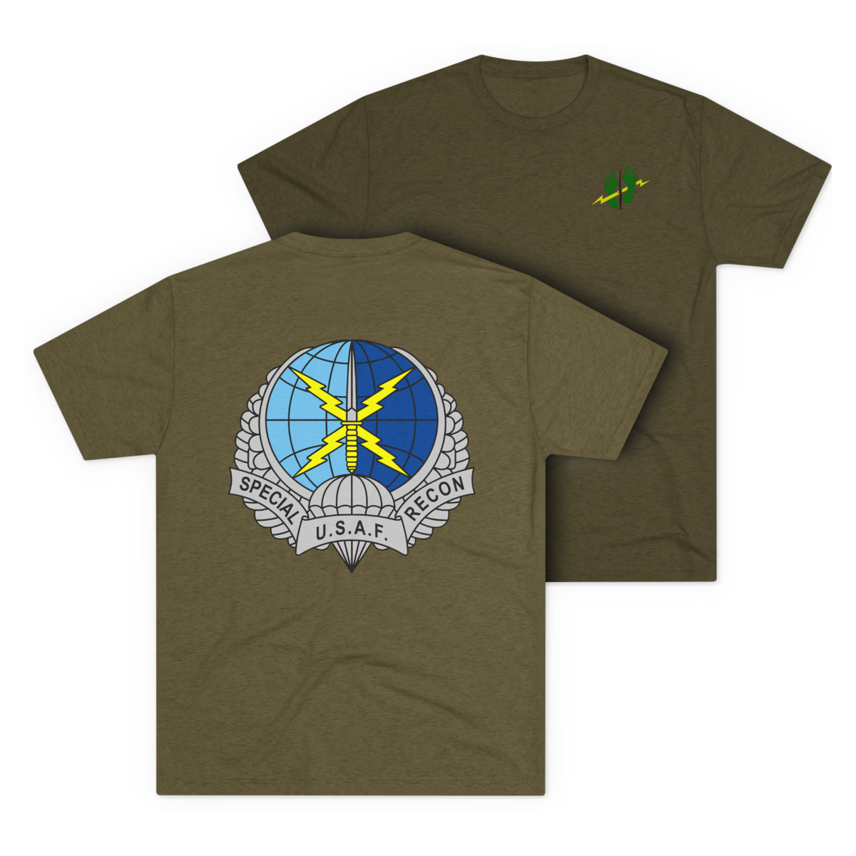 LSSC SR | Green Feet Colored Tee - Tri-Blend Military Green