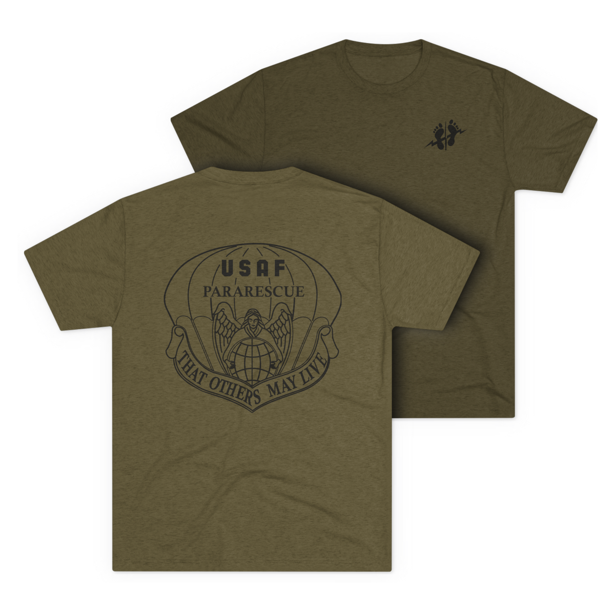 LSSC PJ | Green Feet Tee - Tri-Blend Military Green