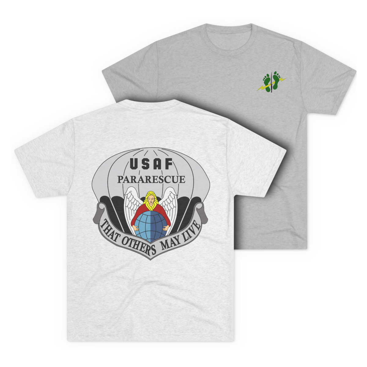 LSSC PJ | Green Feet Colored Tee - Tri-Blend Heather White