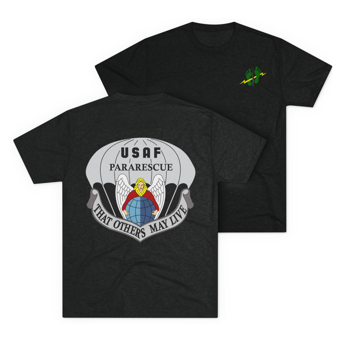 LSSC PJ | Green Feet Colored Tee - Tri-Blend Vintage Black