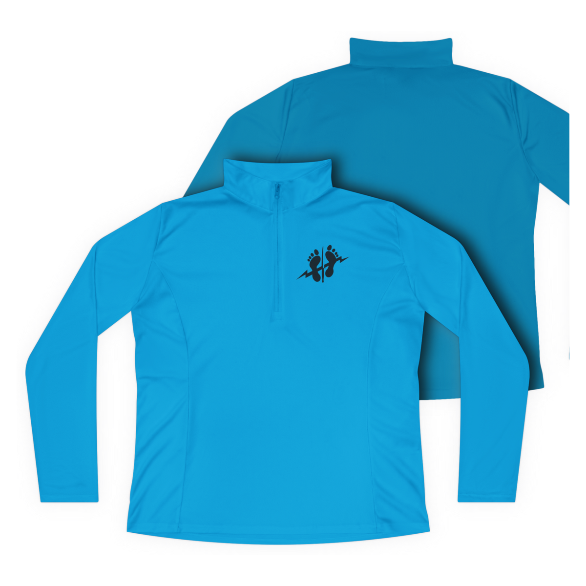 LSSC Women's Athletic Quarter-Zip | Black Logo - Atomic Blue