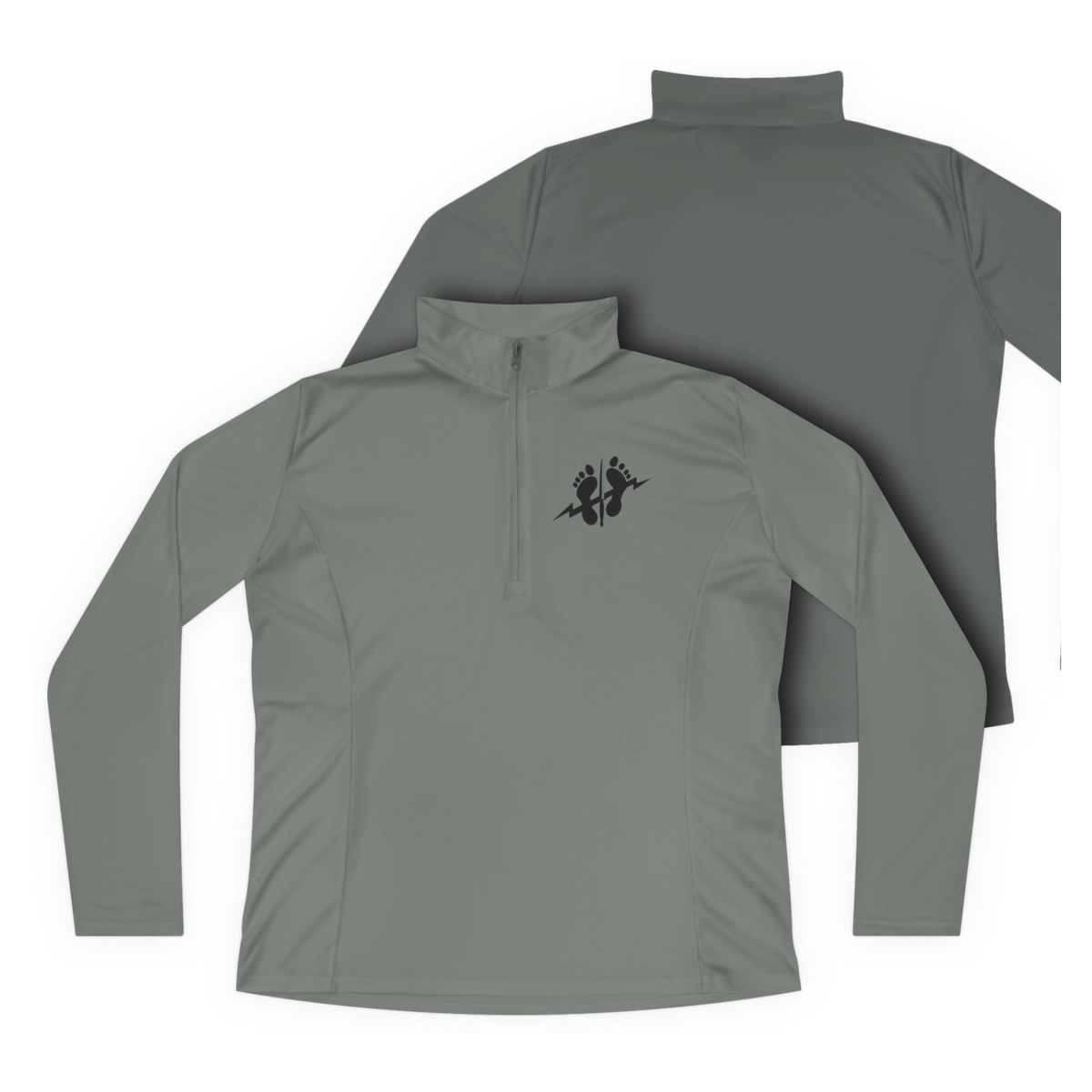 LSSC Women's Athletic Quarter-Zip | Black Logo - Grey Concrete