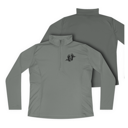 LSSC Women's Athletic Quarter-Zip | Black Logo - Grey Concrete