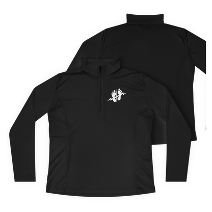 LSSC Women's Athletic Quarter-Zip | White Logo - Black