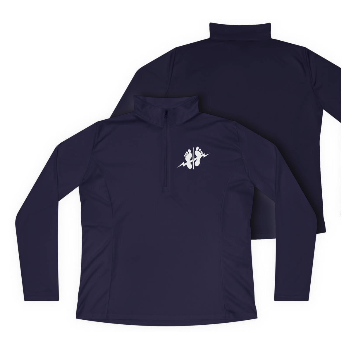 LSSC Women's Athletic Quarter-Zip | White Logo - True Navy