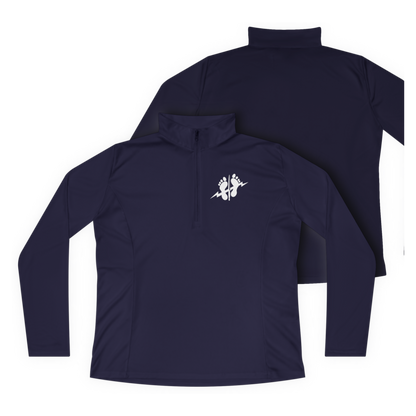 LSSC Women's Athletic Quarter-Zip | White Logo - True Navy