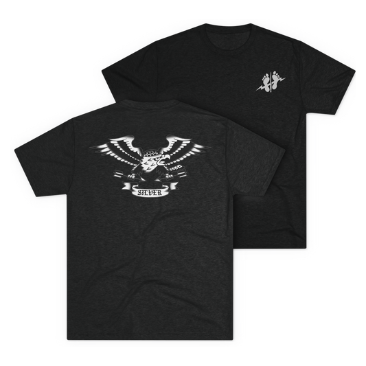 LSSC Silver Team | Green Feet Tee - Tri-Blend Vintage Black