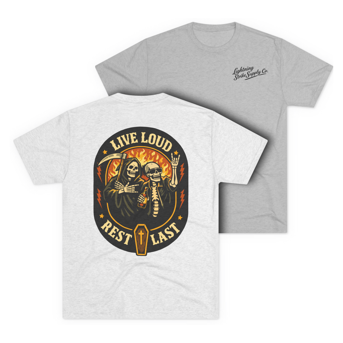 LSSC Live Loud · Rest Last Tee - Tri-Blend Heather White