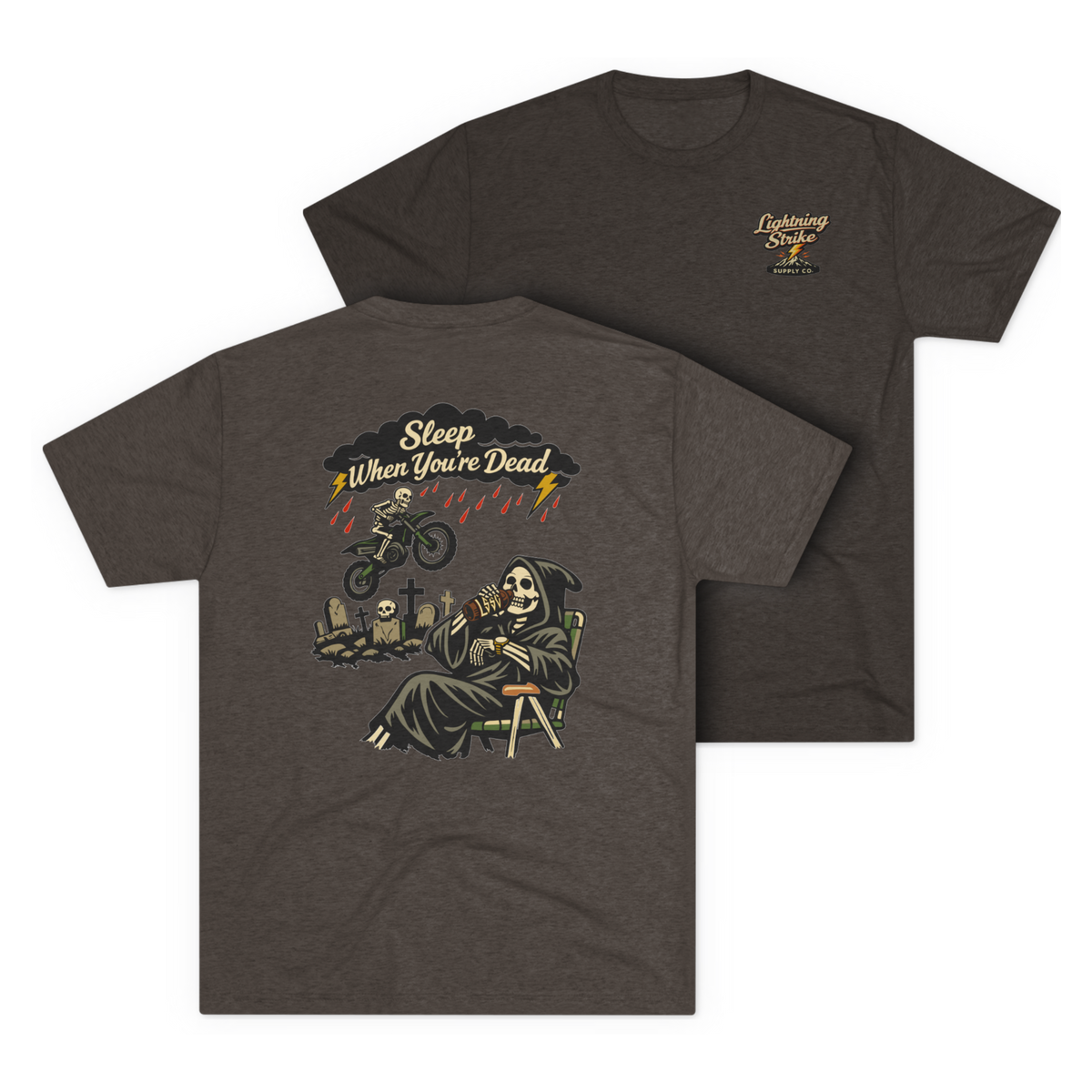 LSSC Sleep When You're Dead Tee - Tri-Blend Macchiato