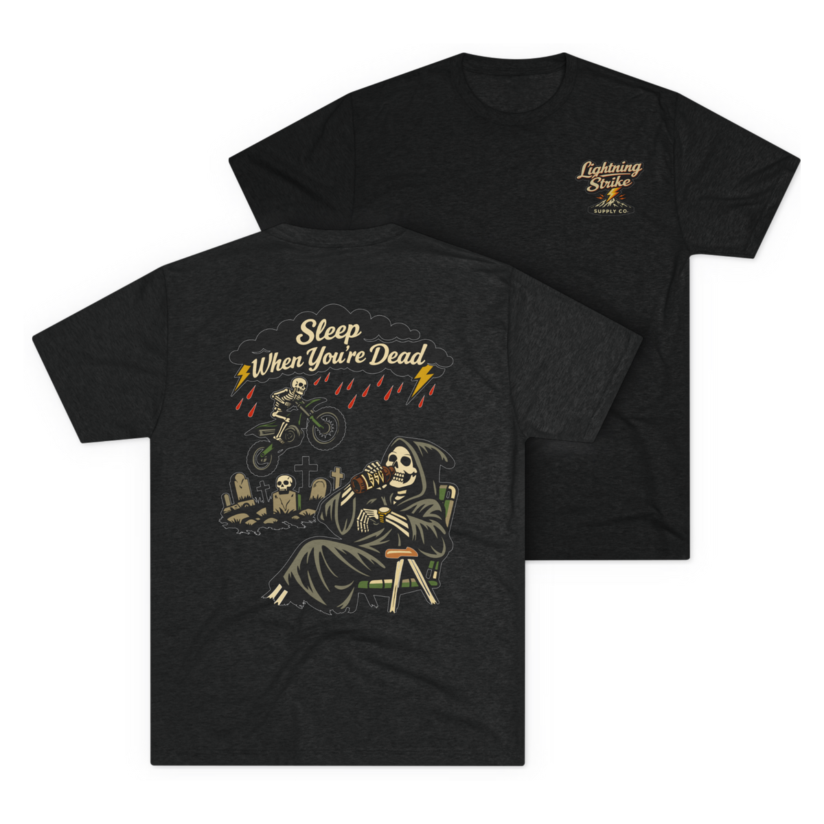 LSSC Sleep When You're Dead Tee - Tri-Blend Vintage Black
