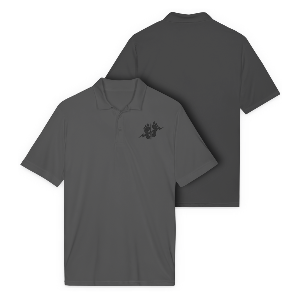 LSSC Men's Green Feet Polo | Black Embroidery - Iron Grey