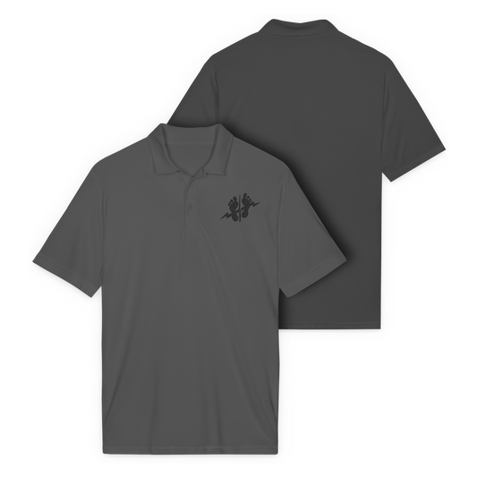 LSSC Men's Green Feet Polo | Black Embroidery - Iron Grey