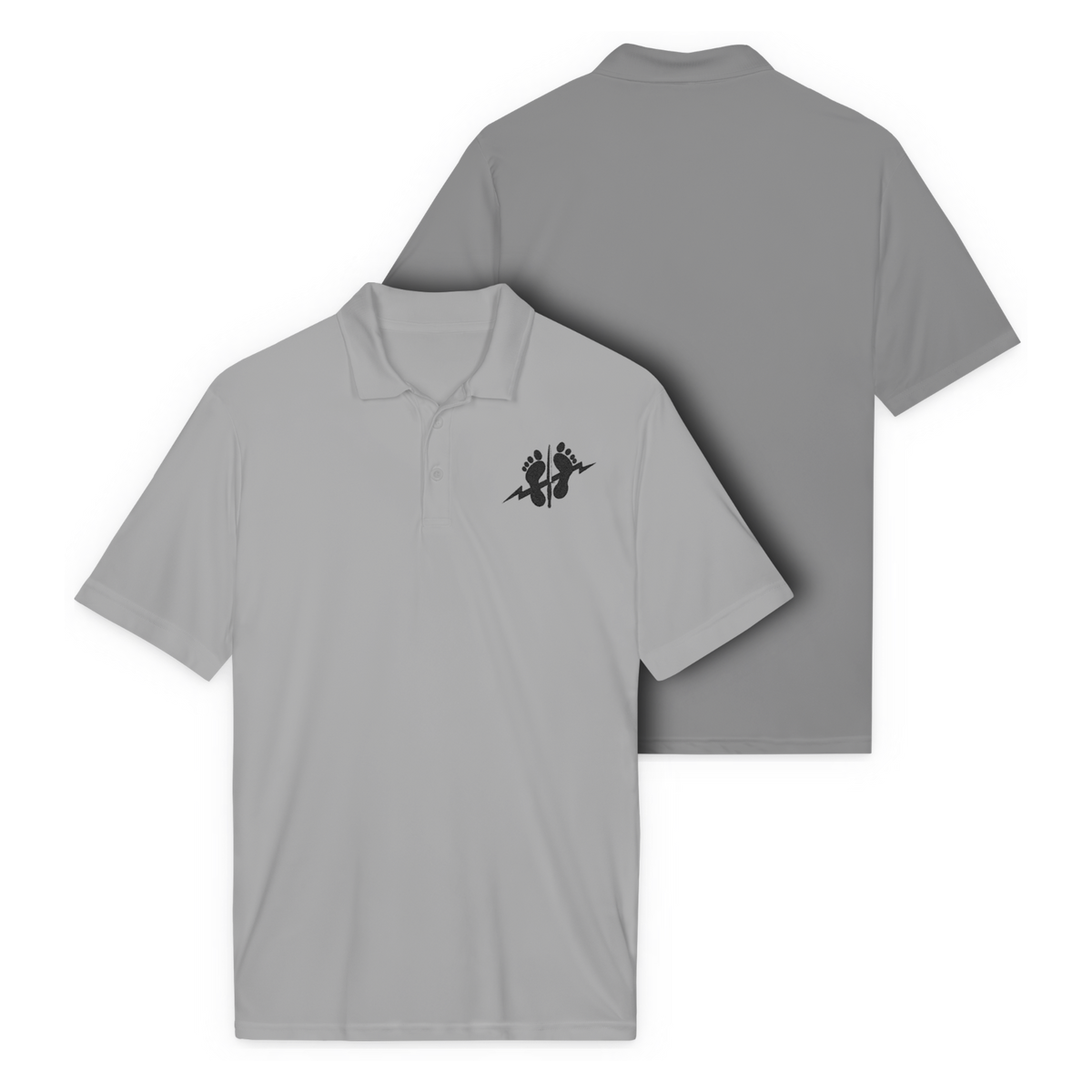 LSSC Men's Green Feet Polo | Black Embroidery - Silver