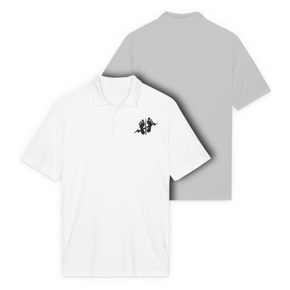 LSSC Men's Green Feet Polo | Black Embroidery - White