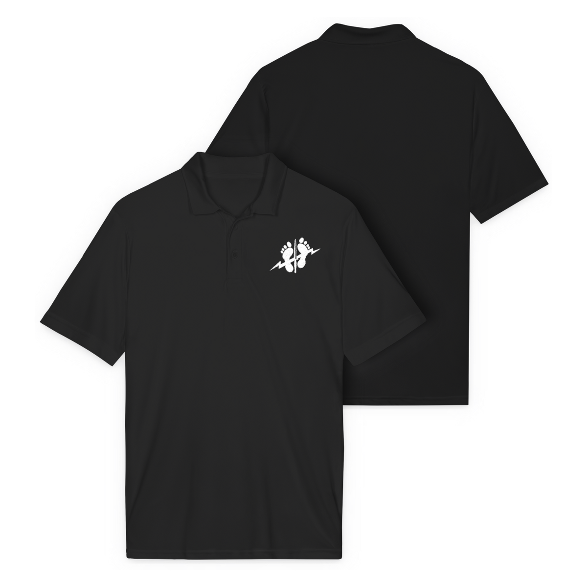 LSSC Men's Green Feet Polo | White Embroidery - Black