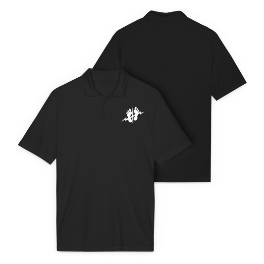 LSSC Men's Green Feet Polo | White Embroidery - Black