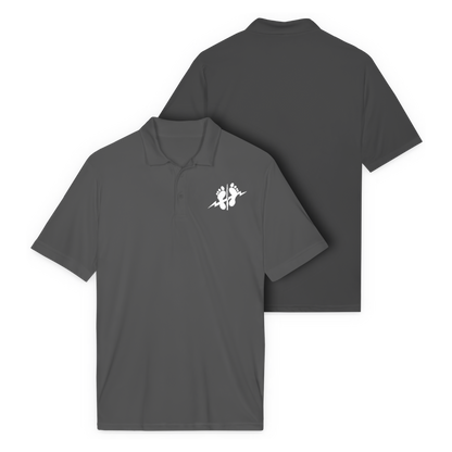 LSSC Men's Green Feet Polo | White Embroidery - Iron Grey