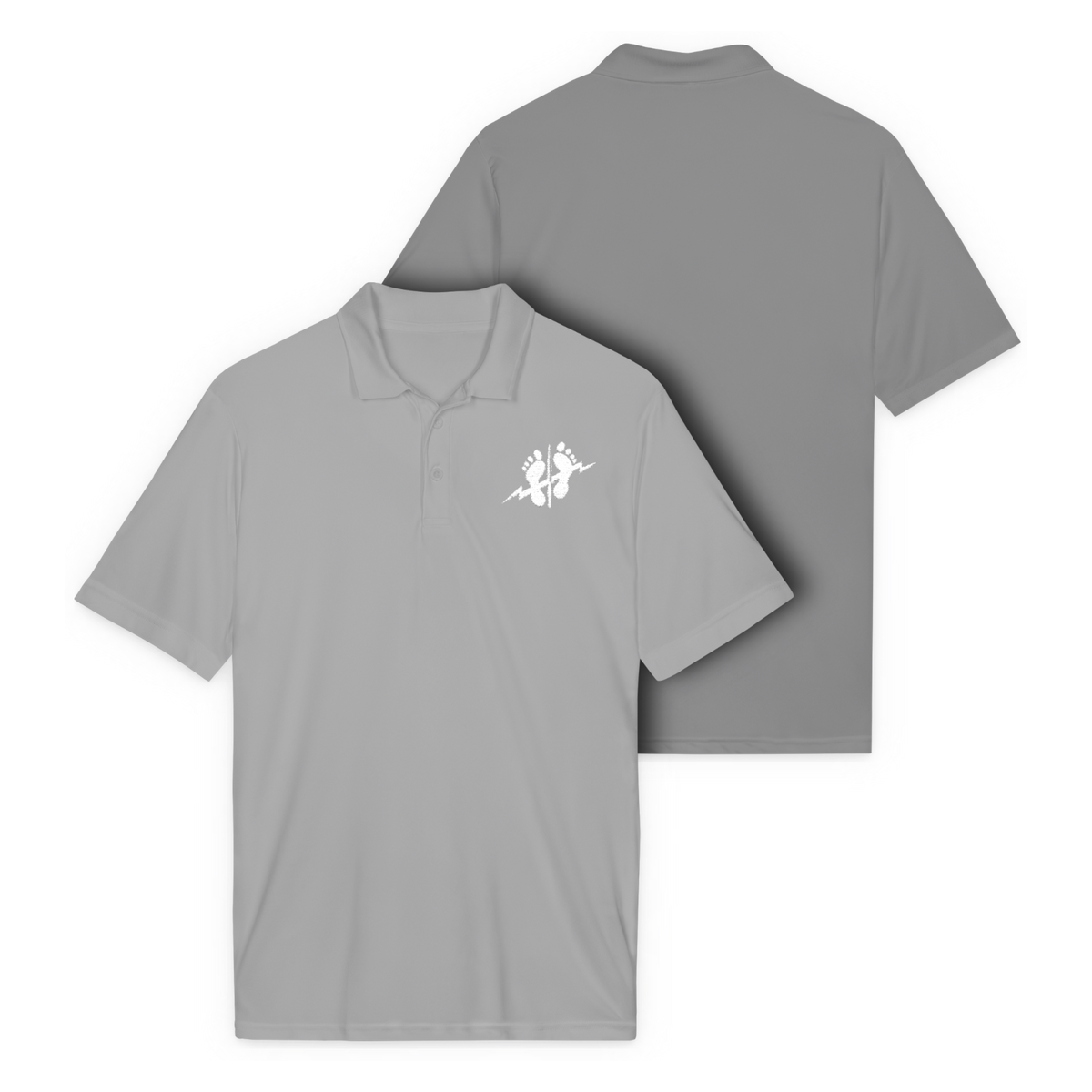 LSSC Men's Green Feet Polo | White Embroidery - Silver