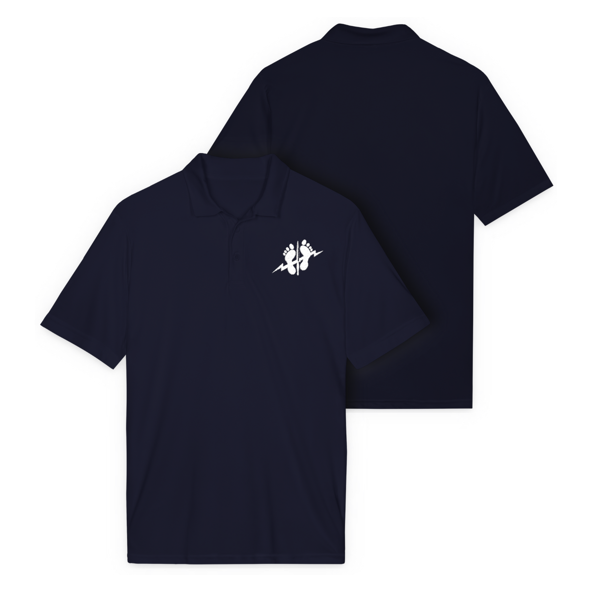 LSSC Men's Green Feet Polo | White Embroidery - True Navy