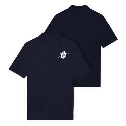 LSSC Men's Green Feet Polo | White Embroidery - True Navy